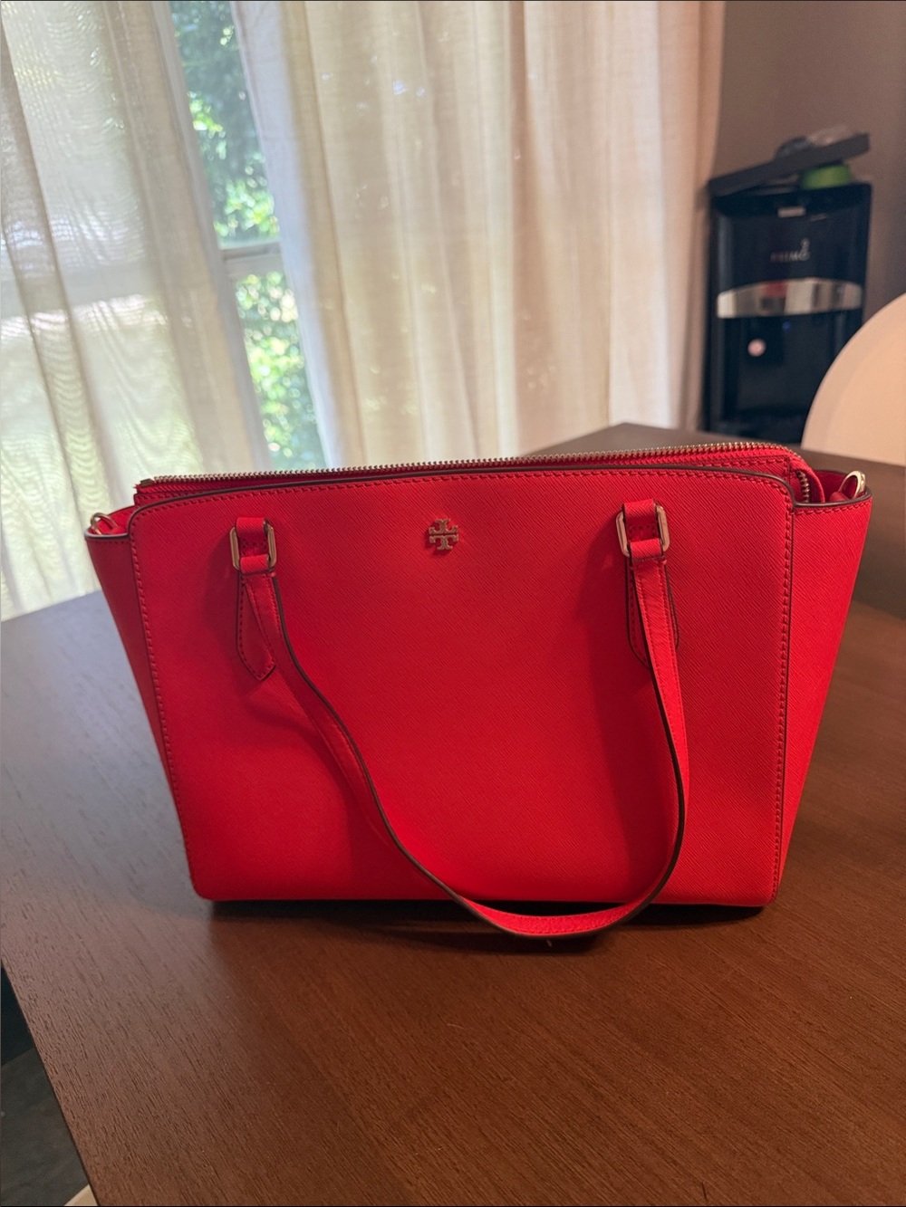Tory Burch Bright Red Saffiano Tote